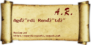 Agárdi Renátó névjegykártya